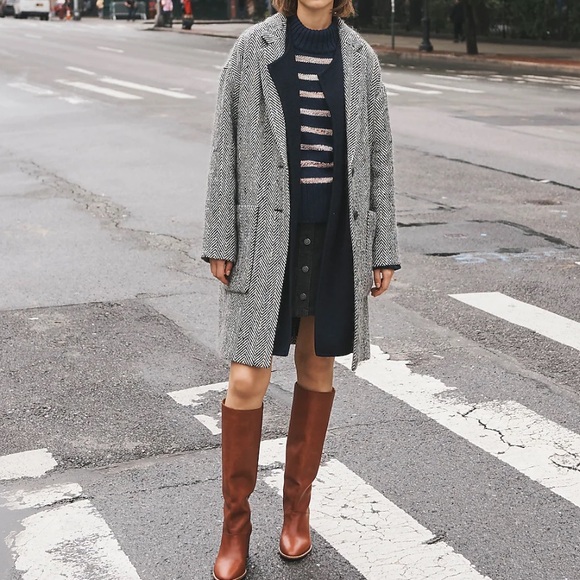 Madewell Flecked Herringbone Tweed Elmcourt Car Coat - Picture 2 of 16